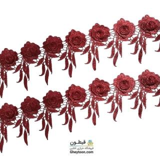 نوار گل گیپور برگ آبشاری کوچک زرشکی