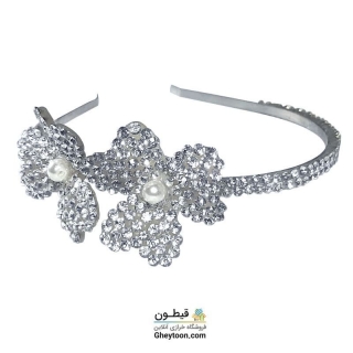 تل نگین دار نقره ای مدل 001