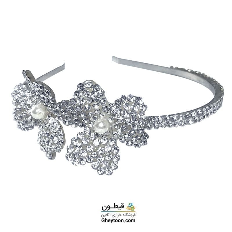 تل نگین دار نقره ای مدل 001