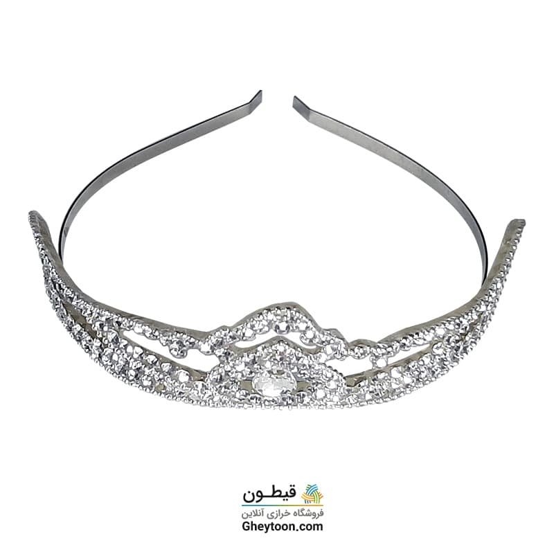 تل نگین دار نقره ای مدل 005