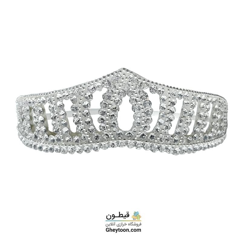 تل نگین دار نقره ای مدل 007