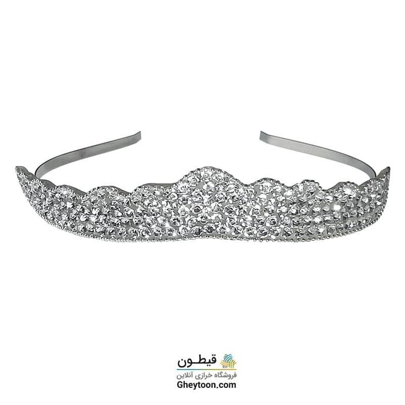 تل نگین دار نقره ای مدل 008