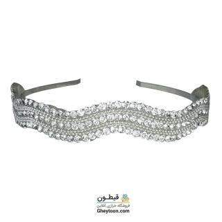 تل نگین دار نقره ای مدل 009