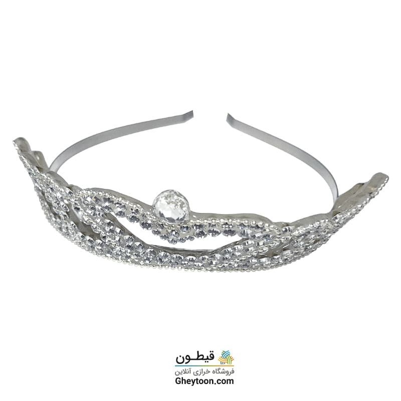 تل نگین دار نقره ای مدل 012