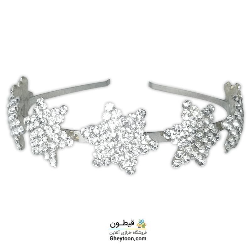 تل نگین دار نقره ای مدل 013