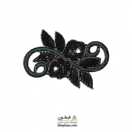 نوار و اپلیکه گل و برگ نگین اپلیکه ای حرارتی سبز