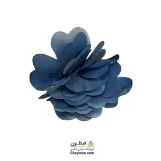 گل حریر جنس ساتن سایز کوچک متری آبی لی