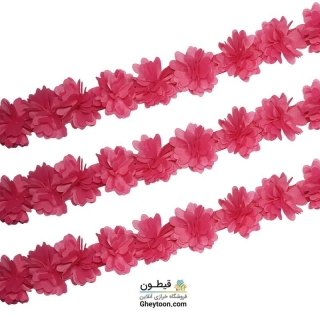 گل حریر جنس ساتن سایز کوچک متری صورتی