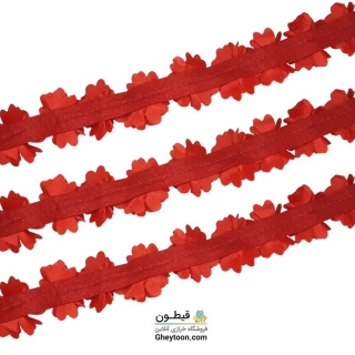 گل حریر جنس ساتن سایز کوچک متری قرمز
