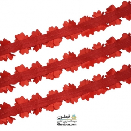 گل حریر جنس ساتن سایز کوچک متری قرمز