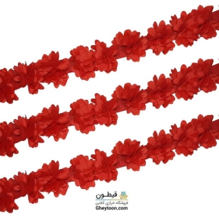گل حریر جنس ساتن سایز کوچک متری قرمز
