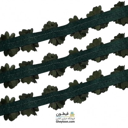 گل حریر جنس ساتن سایز کوچک متری سبز ماشی