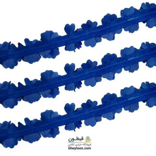 گل حریر جنس ساتن سایز کوچک متری آبی کاربنی