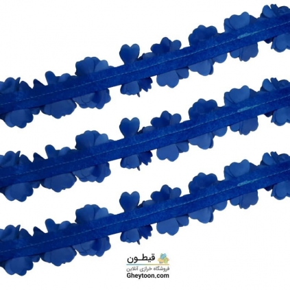 گل حریر جنس ساتن سایز کوچک متری آبی کاربنی