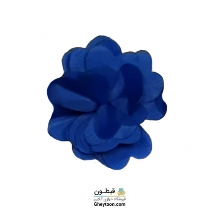 گل حریر جنس ساتن سایز کوچک متری آبی کاربنی