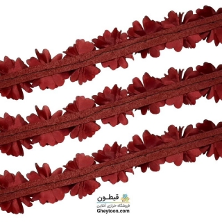 گل حریر جنس ساتن سایز کوچک متری زرشکی