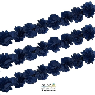 گل حریر جنس ساتن سایز کوچک متری سرمه ای