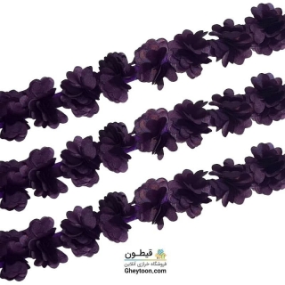 گل حریر جنس ساتن سایز کوچک متری بنفش