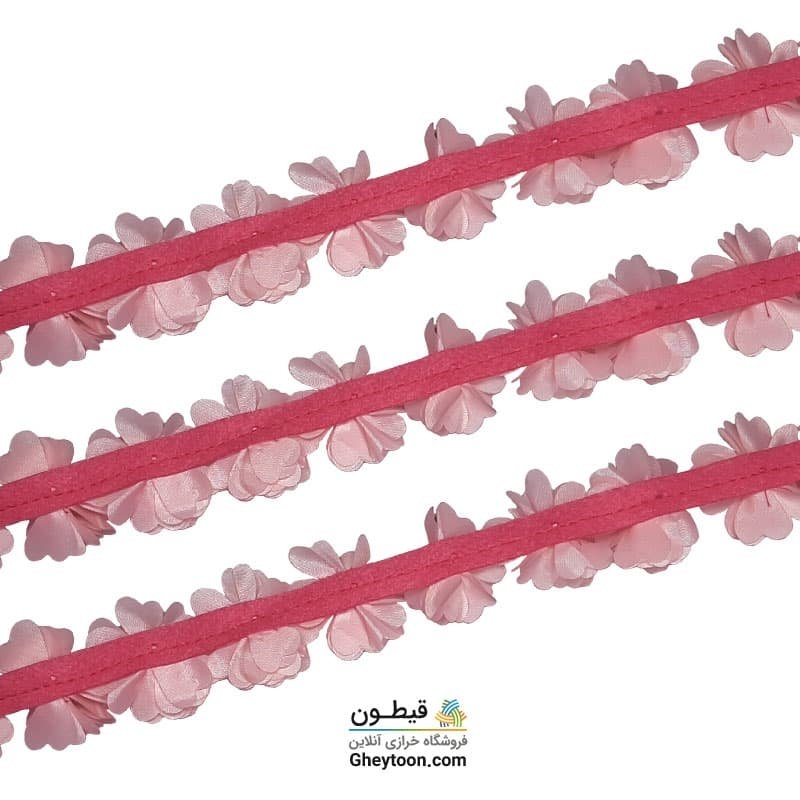 گل حریر جنس ساتن سایز کوچک متری صورتی