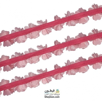 گل حریر جنس ساتن سایز کوچک متری صورتی