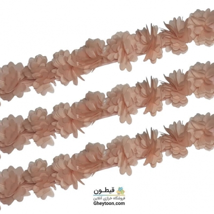 گل حریر جنس ساتن سایز کوچک متری کرمی روشن