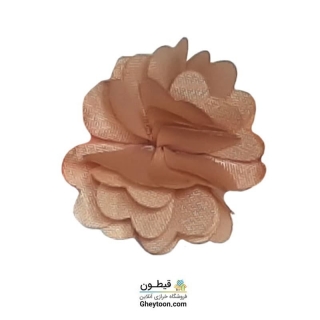 گل حریر جنس ساتن سایز کوچک متری کرمی تیره