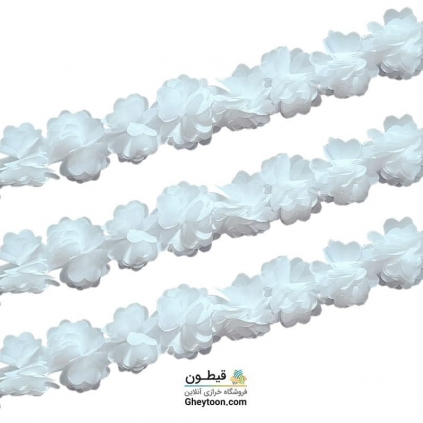 گل حریر جنس ساتن سایز کوچک متری سفید