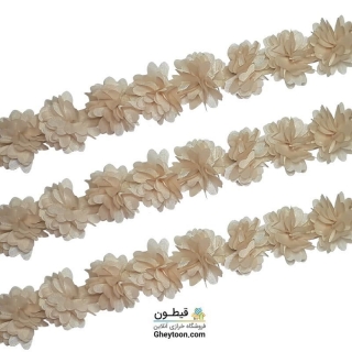 گل حریر جنس ساتن سایز کوچک متری لیمویی