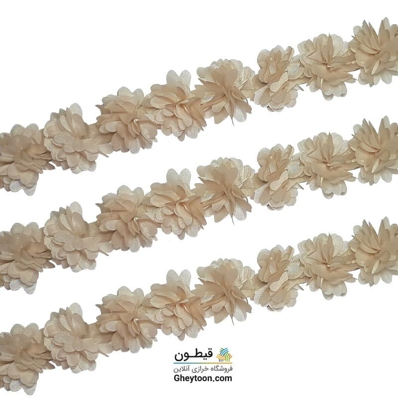 گل حریر جنس ساتن سایز کوچک متری لیمویی