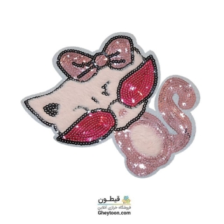 استیکر گربه موهر دار عینکی گلبهی