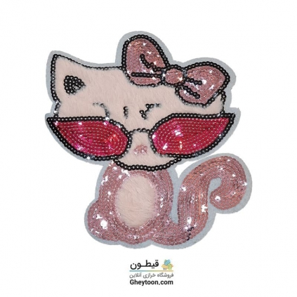 استیکر گربه موهر دار عینکی گلبهی