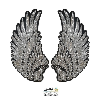 تکه دوزی بال فرشته نقره ای