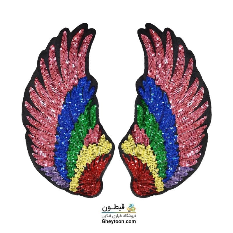 تکه دوزی بال فرشته نقره ای