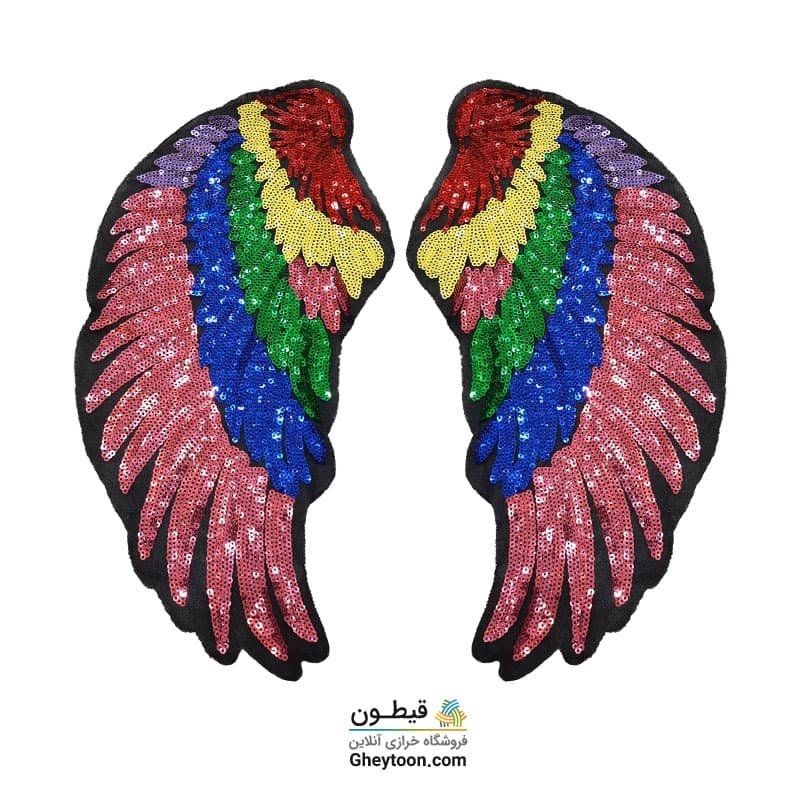 تکه دوزی بال فرشته نقره ای