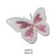 استیکر پروانه موهردار پولک صورتی