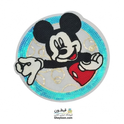استیکر پولکی میکی موس بافتنی دور آبی