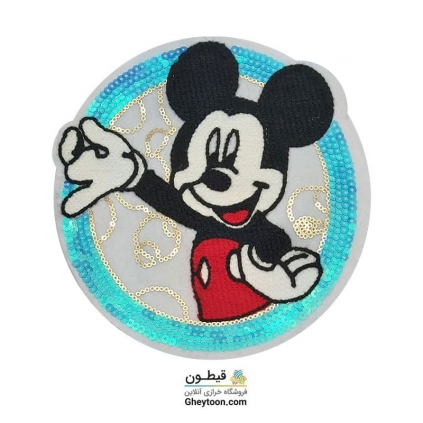 استیکر پولکی میکی موس بافتنی دور آبی