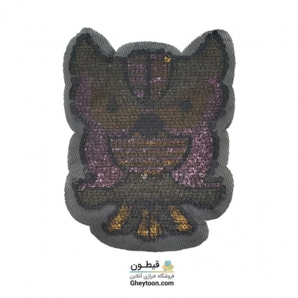 استیکر پولکی جغد صورتی طلایی