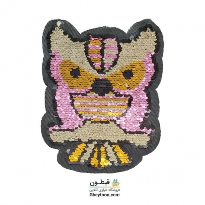 استیکر پولکی جغد صورتی طلایی