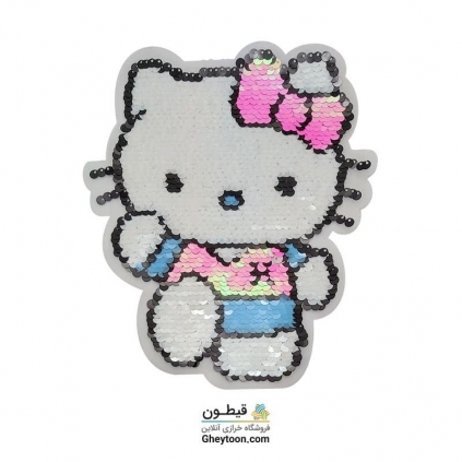 استیکر پولکی کیتی پاپیون صورتی
