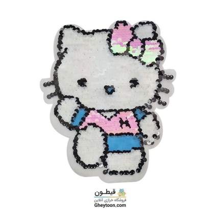 استیکر پولکی کیتی پاپیون صورتی