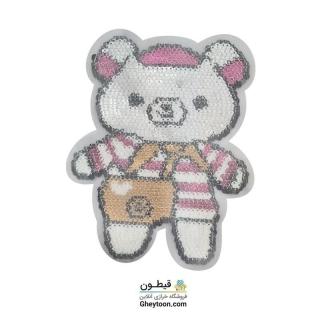 استیکر پولکی خرس کیف قرمز