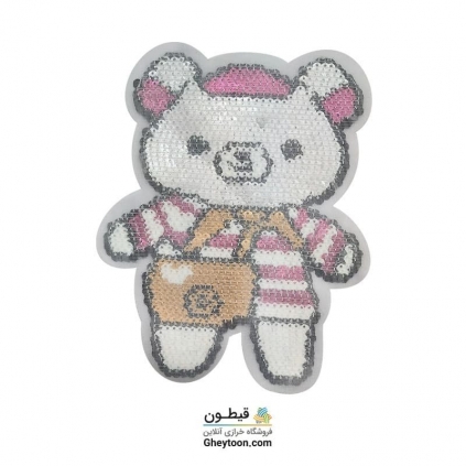 استیکر پولکی خرس کیف قرمز