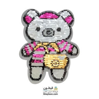 استیکر پولکی خرس کیف قرمز