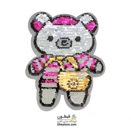 استیکر پولکی خرس کیف قرمز