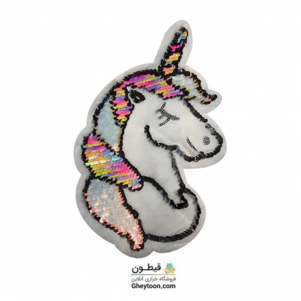 استیکر پولکی اسب تک شاخ موهردار