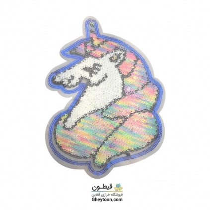 استیکر پولکی اسب تک شاخ رنگی رنگی