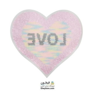 استیکر پولکی قلب دور طلایی و صورتی