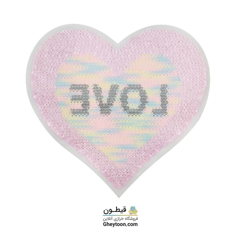 استیکر پولکی قلب دور طلایی و صورتی