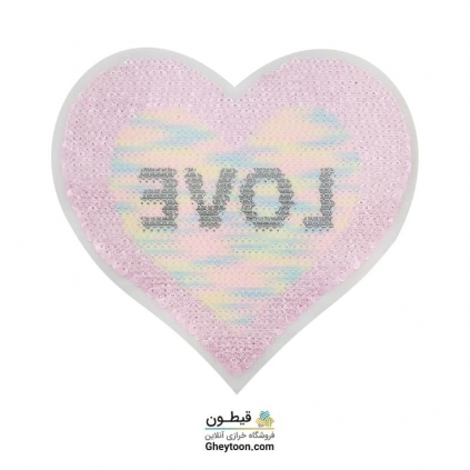 استیکر پولکی قلب دور طلایی و صورتی